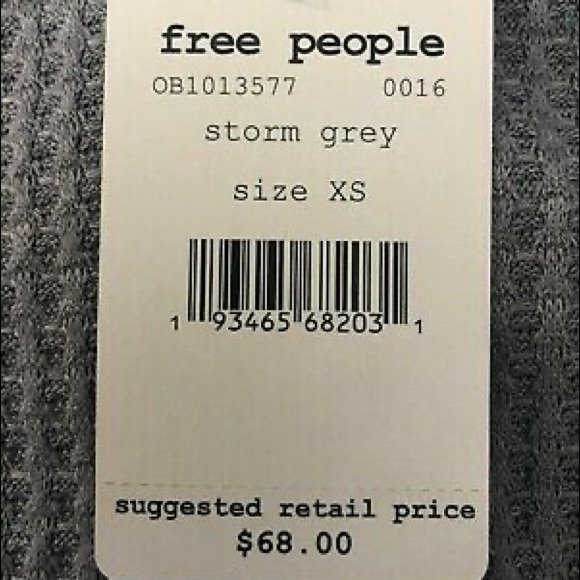 WE THE FREE PEOPLE North Shore Storm Grey Waffle Thermal Tunic Lounge Top XS - Picture 8 of 8